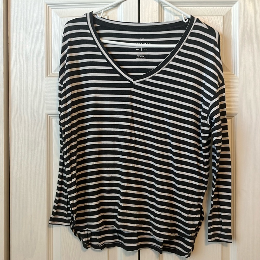 American Eagle soft & sexy stripe long sleeve tee